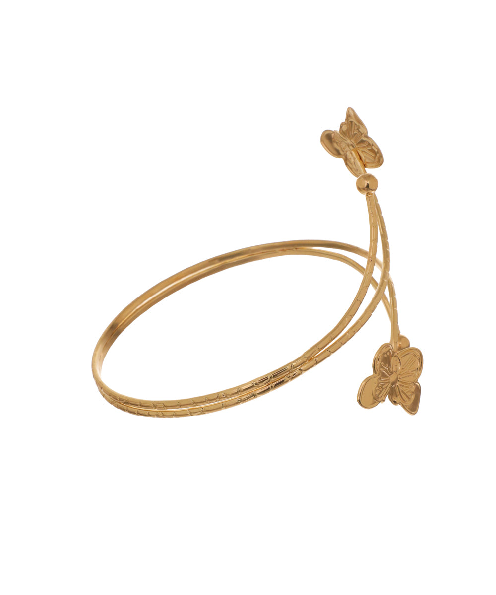 Textured Wraparound Coil Butterfly Design Arm Cuff | Stylika