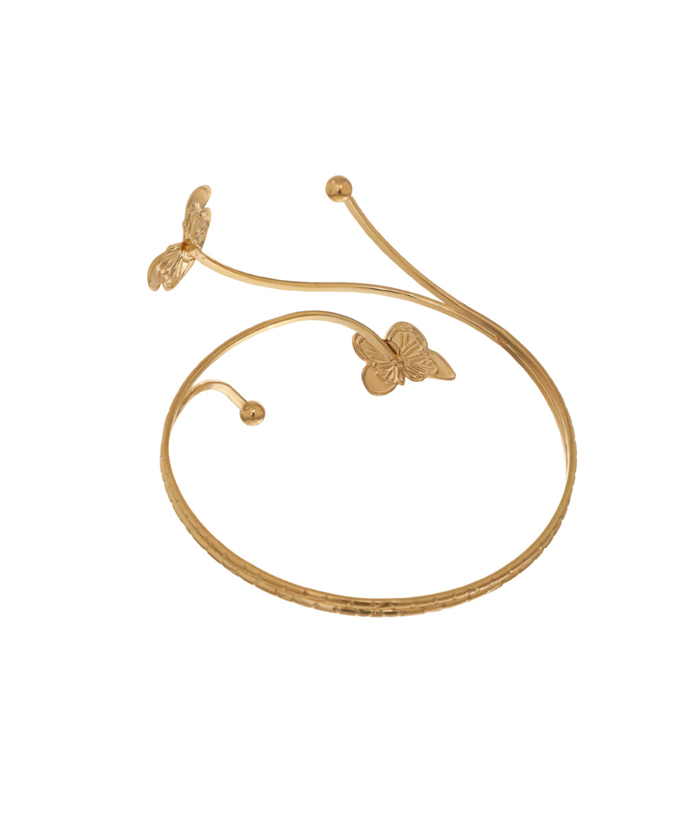 Textured Wraparound Coil Butterfly Design Arm Cuff | Stylika