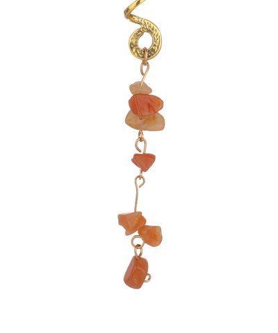 Long Spiral Orange Stone Chip Hair Braidlet | Stylika