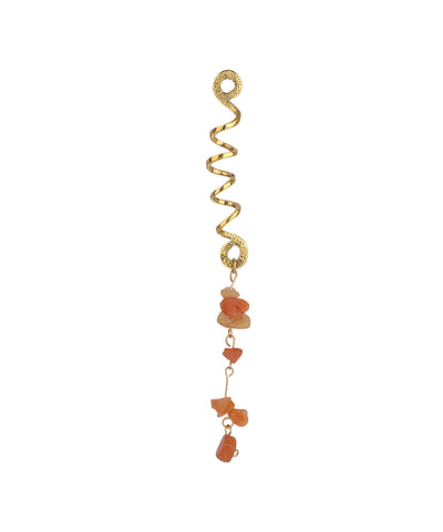 Long Spiral Orange Stone Chip Hair Braidlet | Stylika