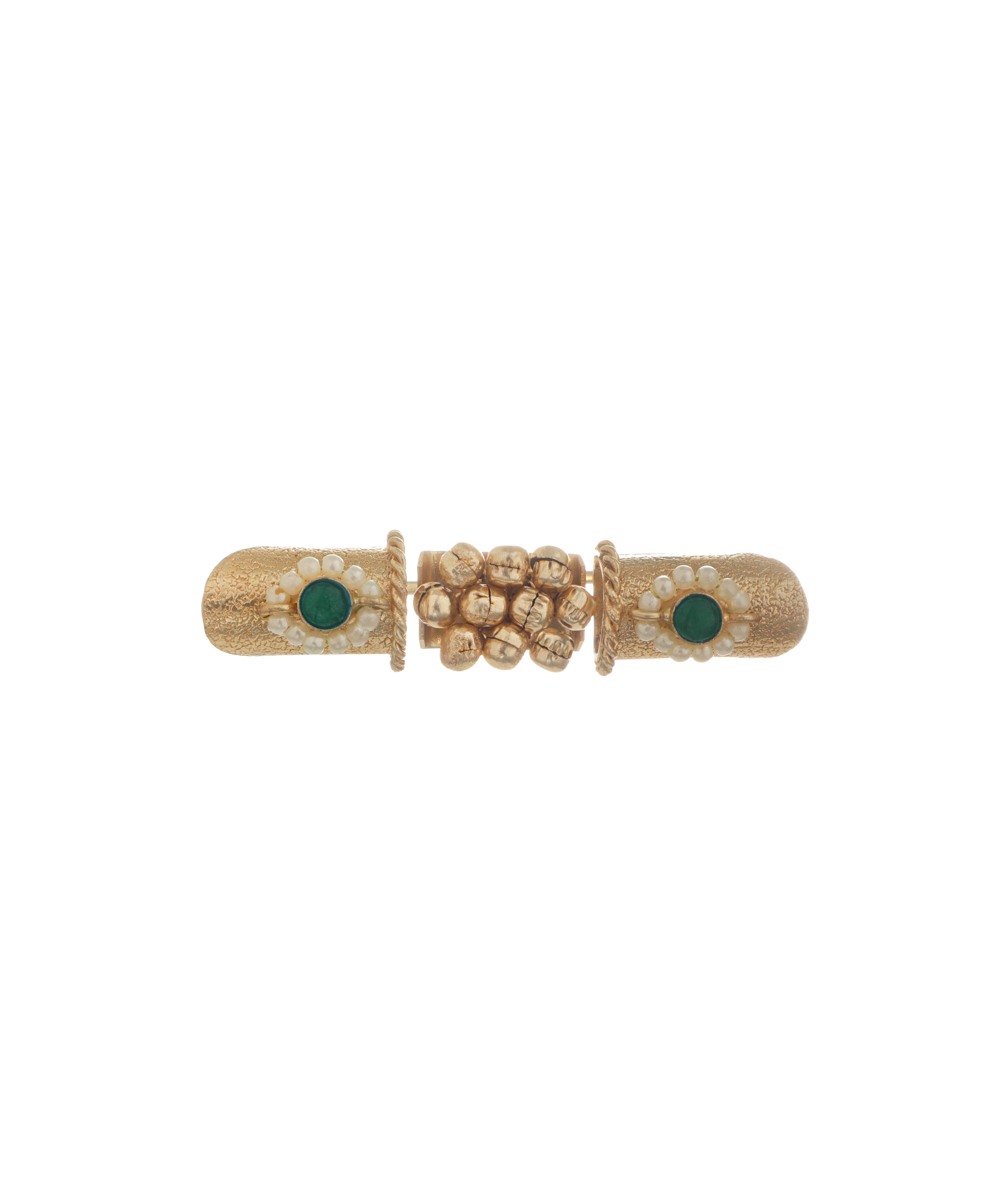 Floral Bead Statement Ethnic Double Finger Ring | Stylika