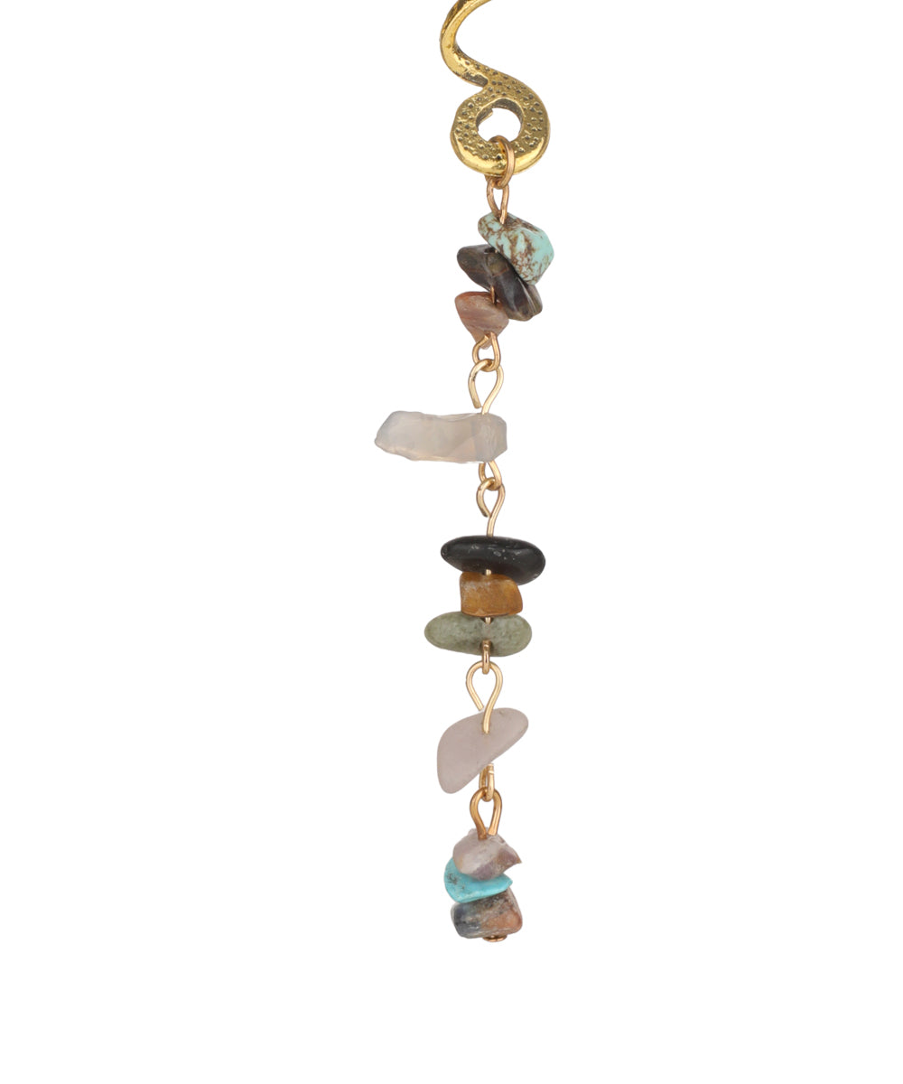 Long Spiral Multi Stone Chip Hair Braidlet | Stylika