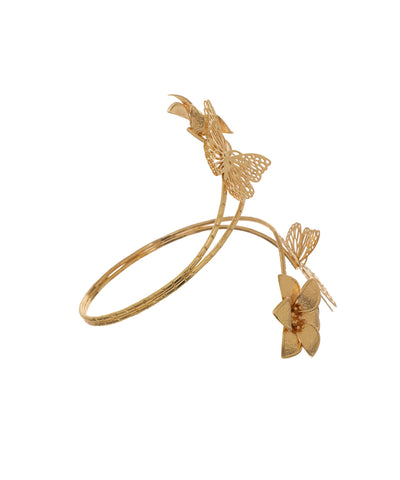 Sculpted Butterfly & Floral Motif Arm Cuff | Stylika