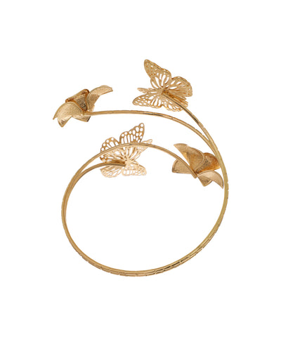 Sculpted Butterfly & Floral Motif Arm Cuff | Stylika