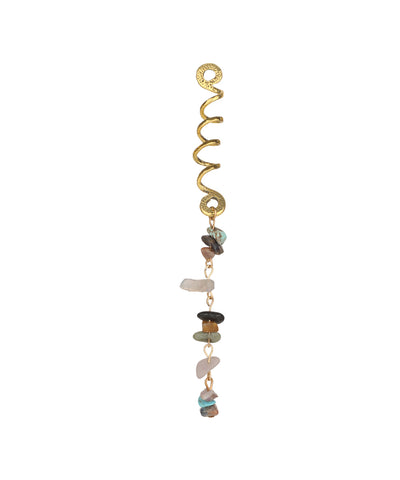 Long Spiral Multi Stone Chip Hair Braidlet | Stylika