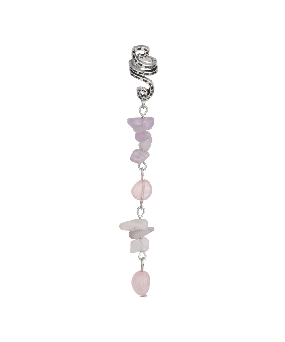 Soft Pink Stone Chip Scroll Hair Braidlet | Stylika