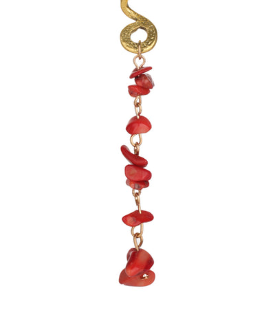 Long Spiral Red Stone Chip Hair Braidlet | Stylika