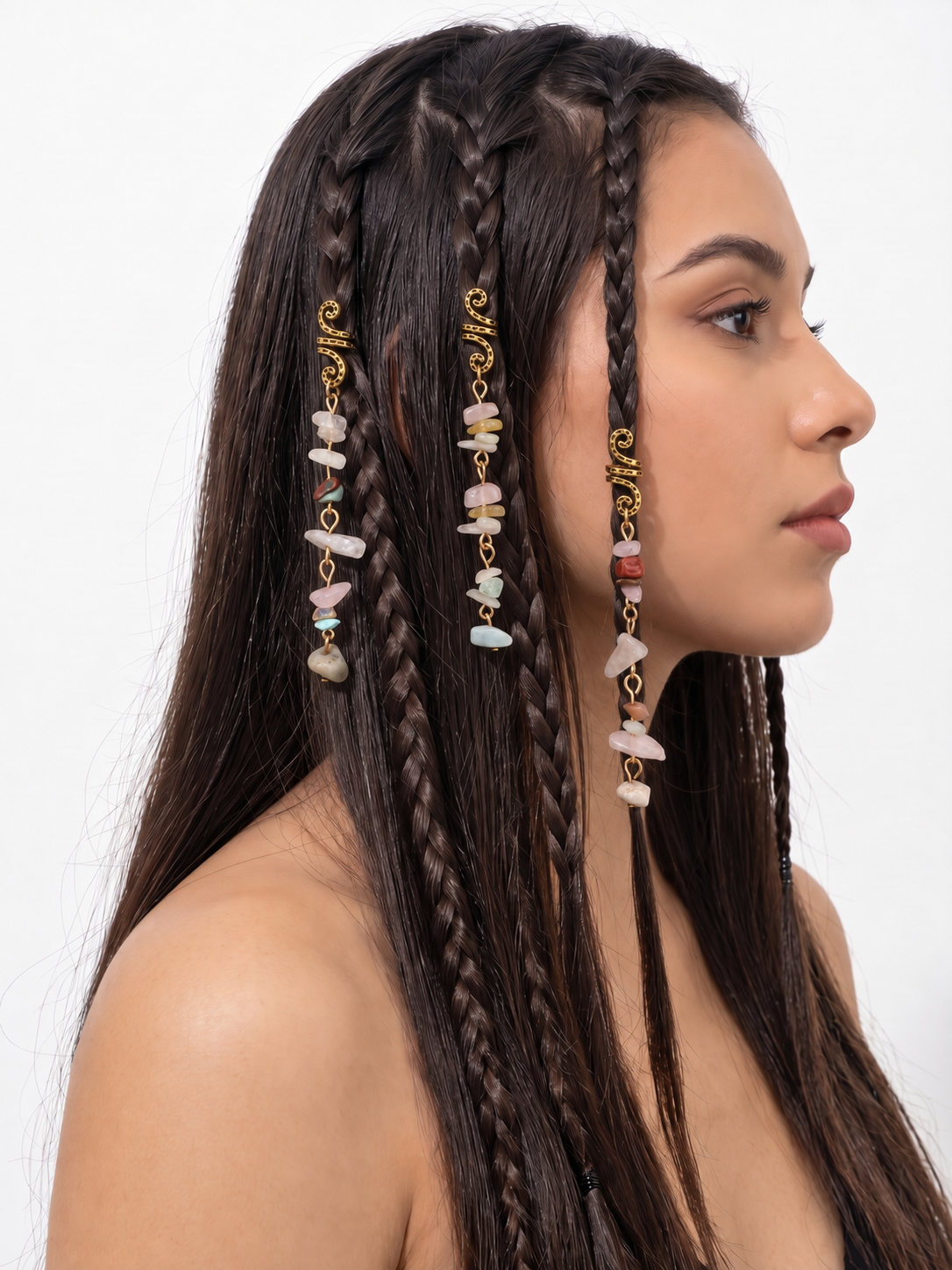 Pastel Stone Chip Scroll Hair Braidlet | Stylika