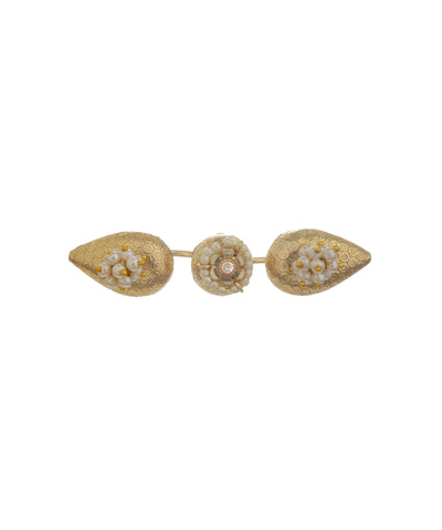 Intricate Pearl Cluster Ethanic Double Finger Ring | Stylika