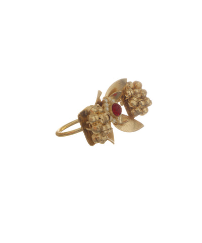 Ornate Floral Ethnic Double Finger Ring | Stylika