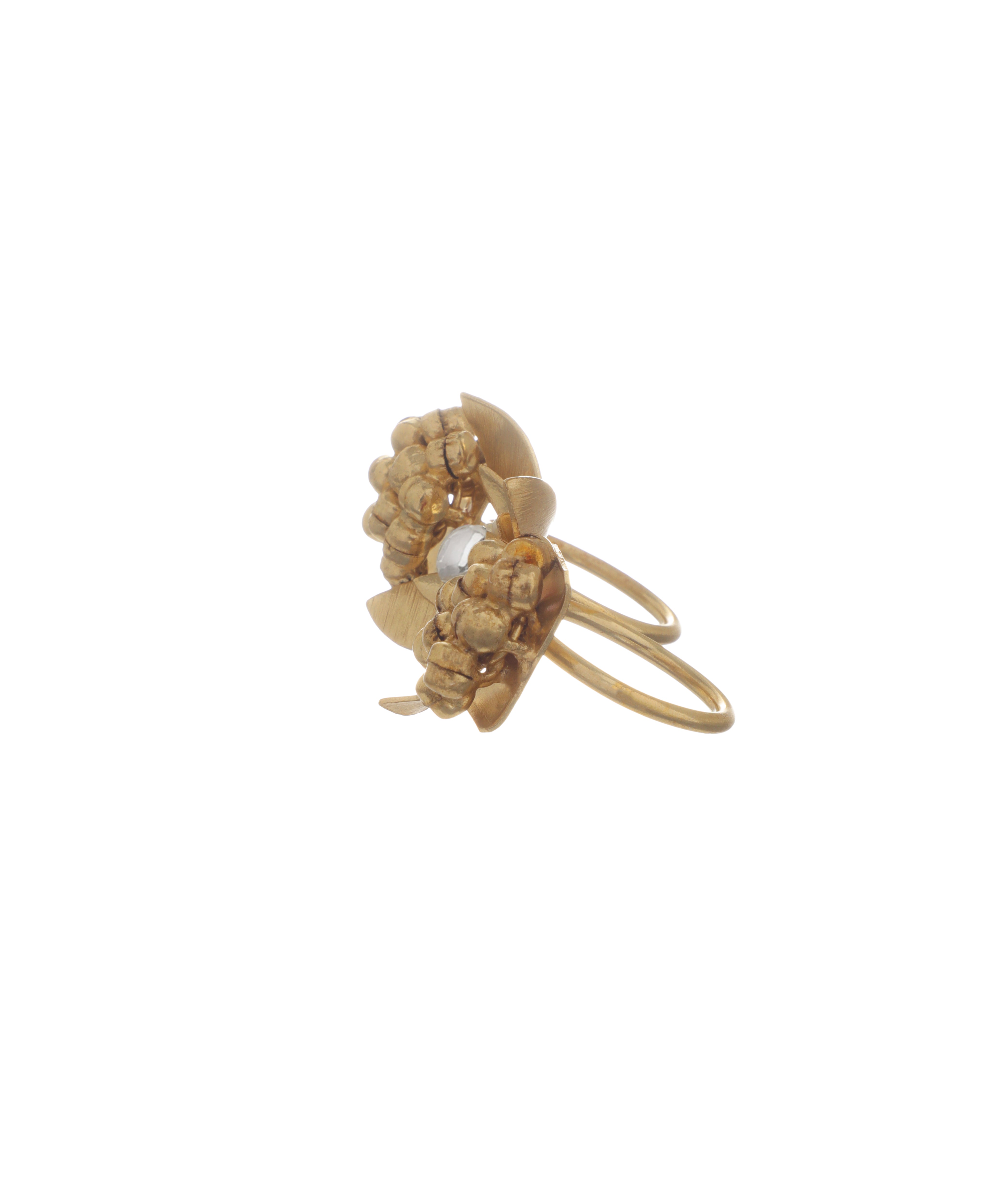 Ornate Floral Ethnic Double Finger Ring | Stylika