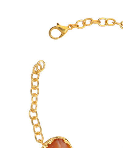 Multi Stone Uncut Rough Stone Chain Bracelet | Stylika