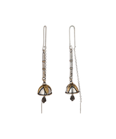 Dual Tone Bell Drop Earrings | Stylika