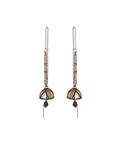 Dual Tone Bell Drop Earrings | Stylika