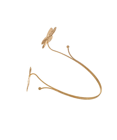 Nature-Inspired Sculpted Arm Cuff with Blossoms | Stylika