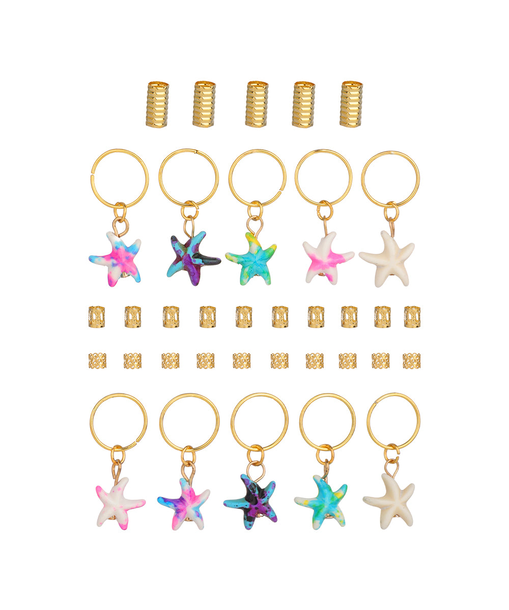 Starfish Charm Hair Braids Accessories Set | Stylika