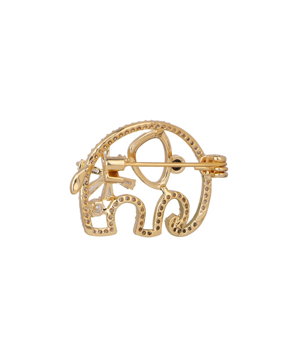 Elephant with Flower Brooch | Stylika