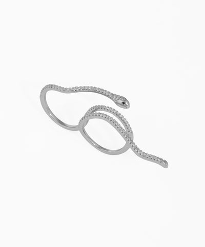 Elegant Serpent Wrap Statement Ring with Sparkle | Stylika