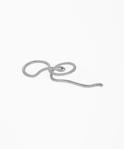 Elegant Serpent Wrap Statement Ring with Sparkle | Stylika