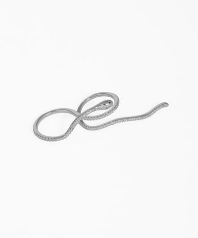 Elegant Serpent Wrap Statement Ring with Sparkle | Stylika