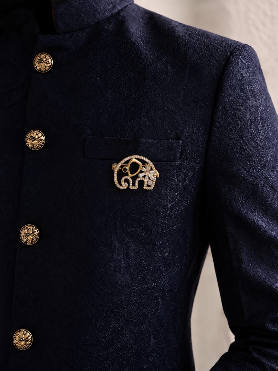 Elephant with Flower Brooch | Stylika