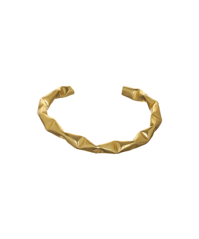 Faceted Twist Open Cuff Bangle Bracelet | Stylika