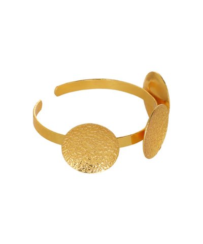 Hammered Disc Open Cuff Bangle Bracelet | Stylika