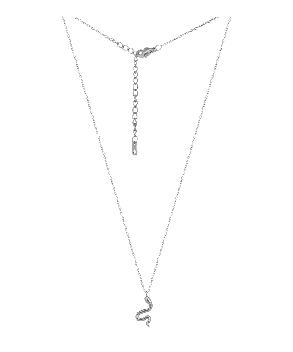 Snake Motif Minimalist Chain Necklace | Stylika