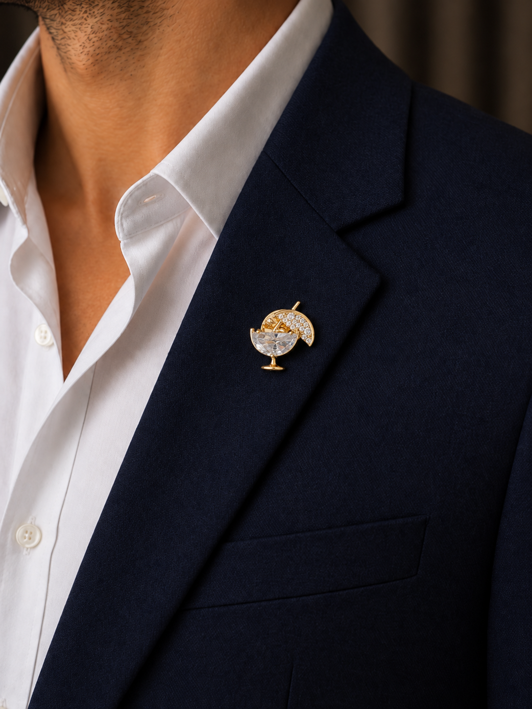 Cocktail Glass Motif Party Wear Brooch | Stylika
