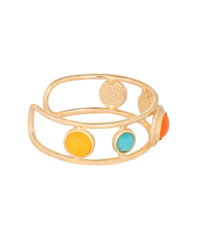 Oval Stone Openwork Cuff Bracelet | Stylika