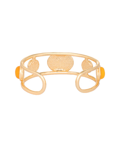 Oval Stone Openwork Cuff Bracelet | Stylika