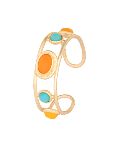 Oval Stone Openwork Cuff Bracelet | Stylika