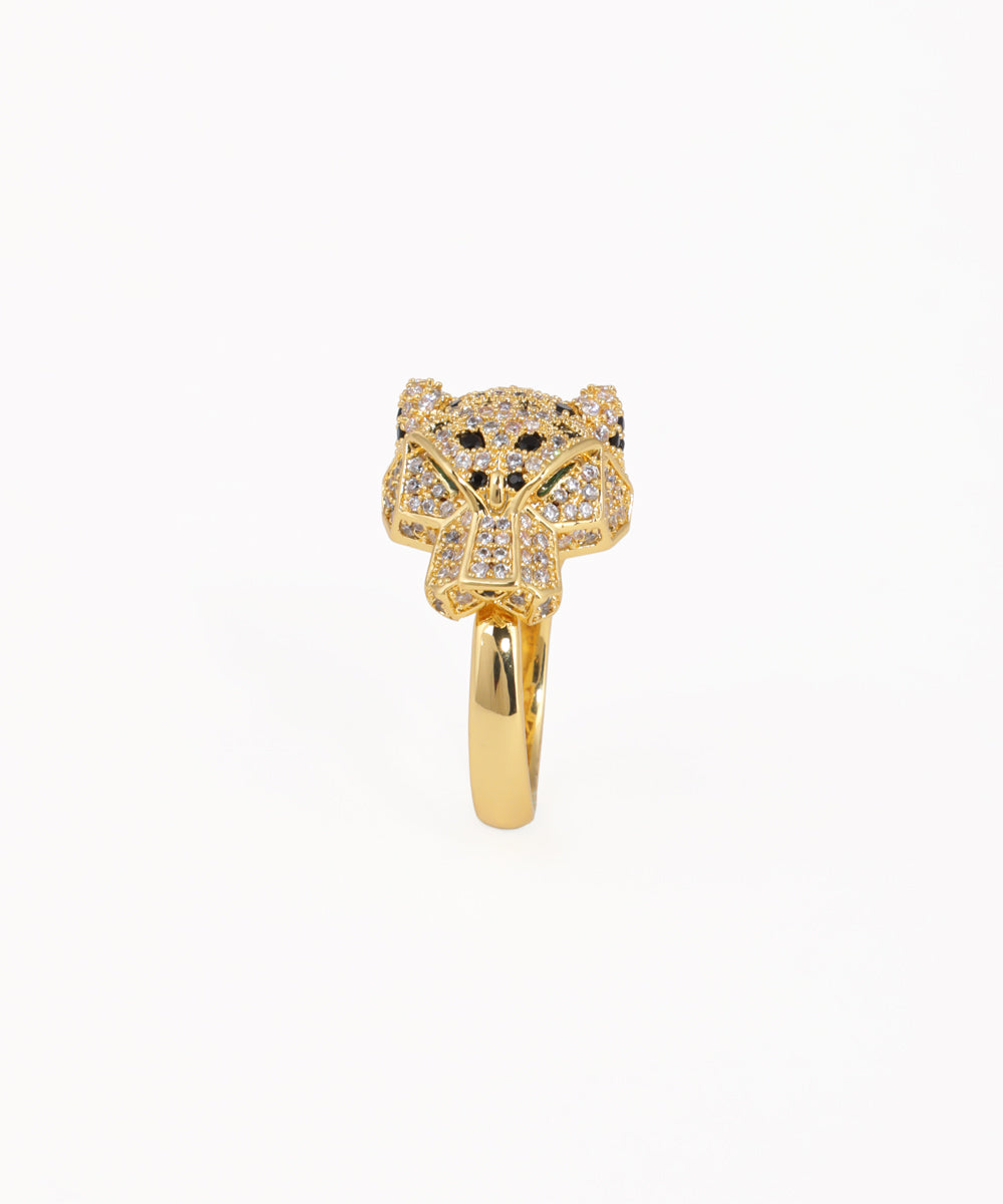 Sculptural Panther Head Statement Ring | Stylika