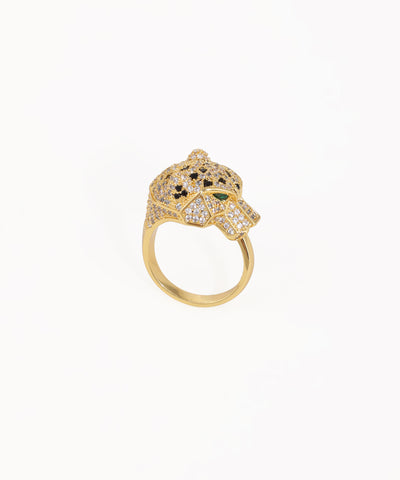 Sculptural Panther Head Statement Ring | Stylika