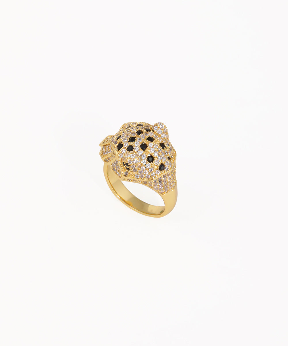Sculptural Panther Head Statement Ring | Stylika