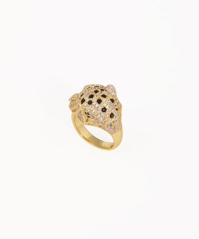 Sculptural Panther Head Statement Ring | Stylika