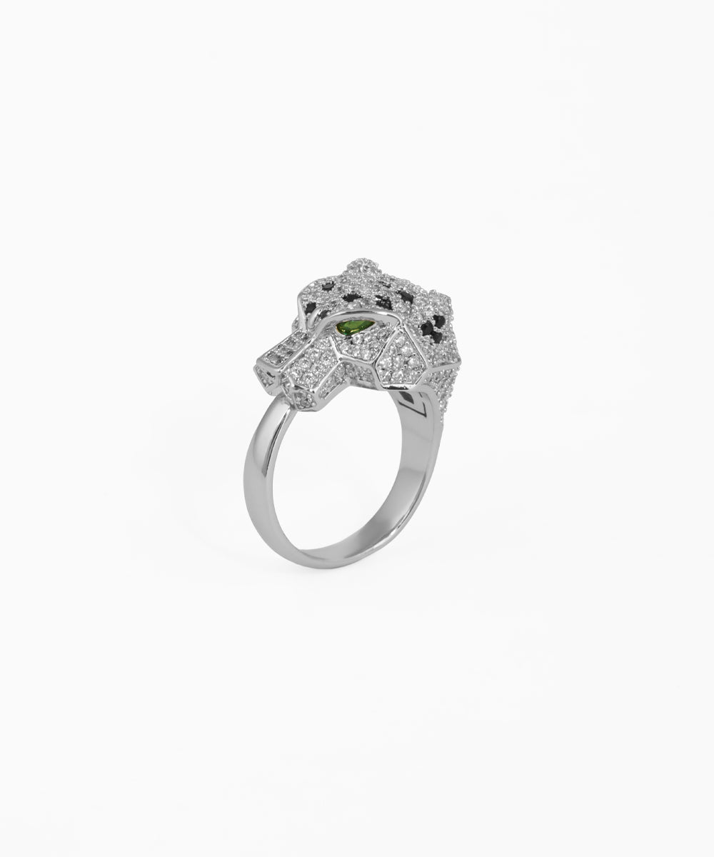 Sculptural Panther Head Statement Ring | Stylika