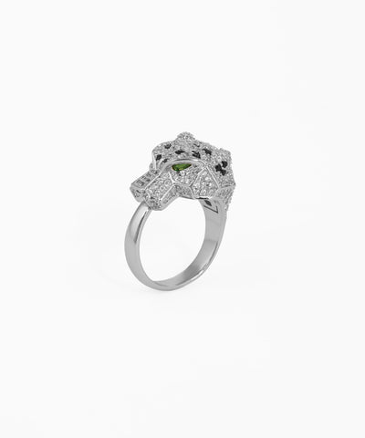 Sculptural Panther Head Statement Ring | Stylika