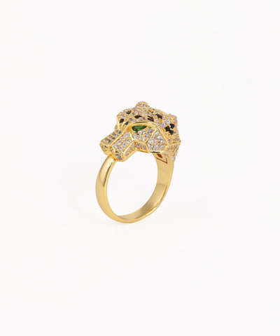 Sculptural Panther Head Statement Ring | Stylika