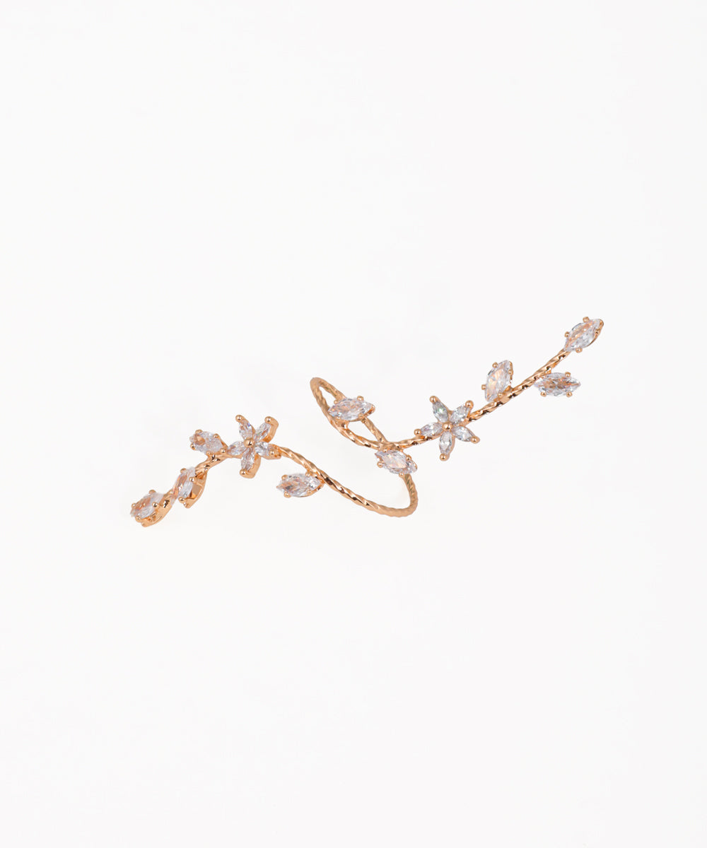 Twisted Vine Floral Sparkle Ring | Stylika