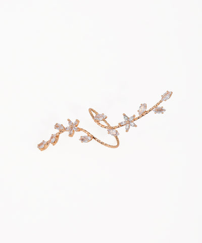 Twisted Vine Floral Sparkle Ring | Stylika