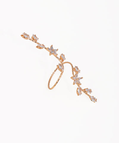 Twisted Vine Floral Sparkle Ring | Stylika