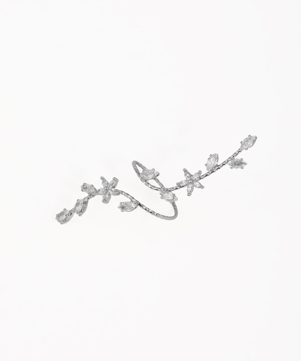 Twisted Vine Floral Sparkle Ring | Stylika