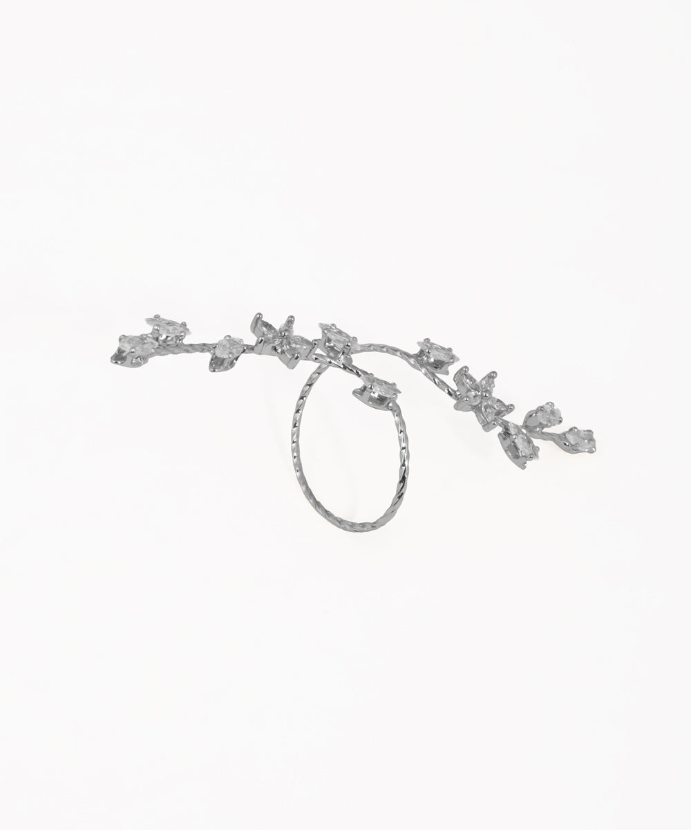 Twisted Vine Floral Sparkle Ring | Stylika