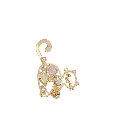 Cat Brooch with Multi-Colored Stones | Stylika