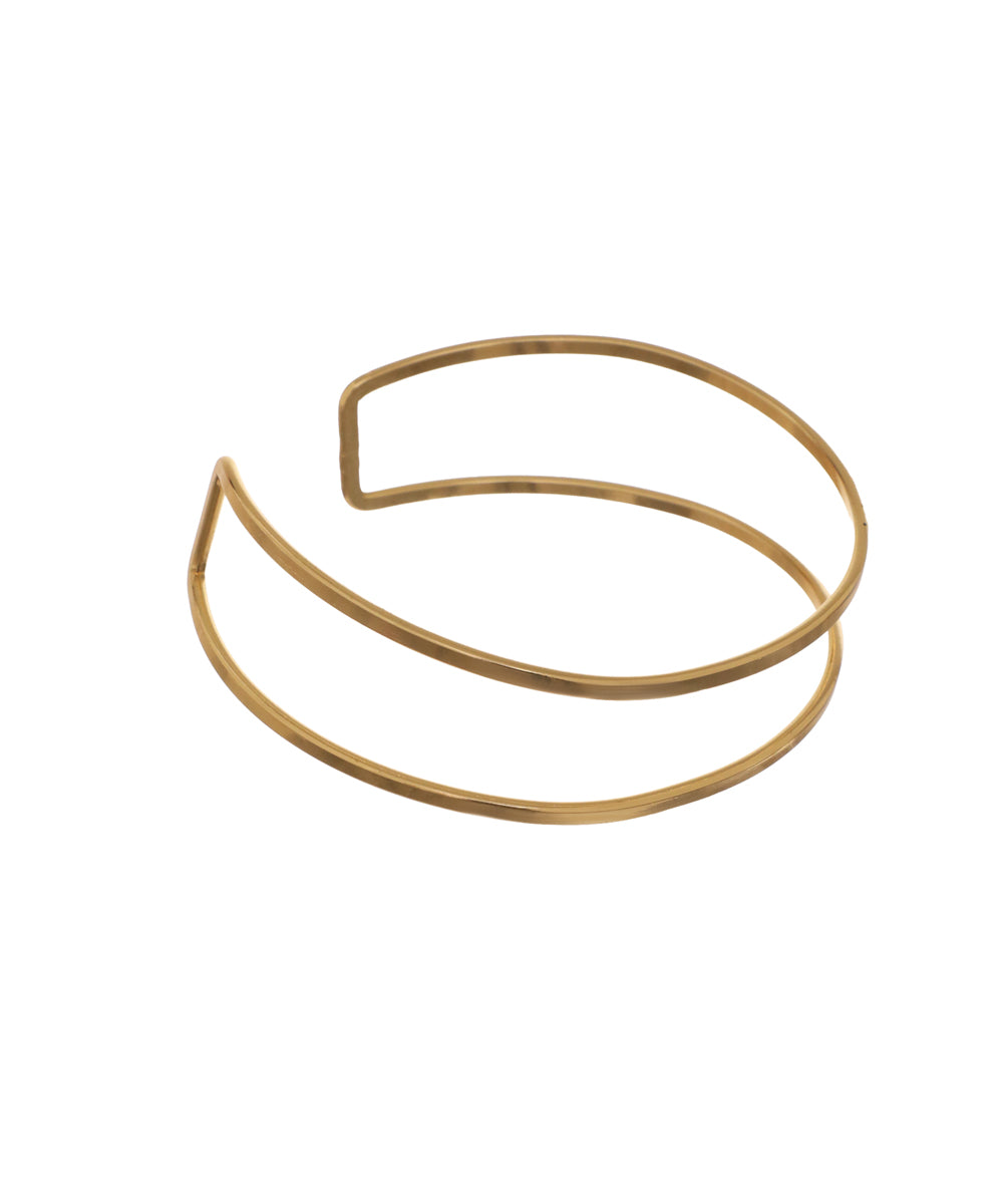 Sleek Minimalist Double Band Open Arm Cuff Design | Stylika