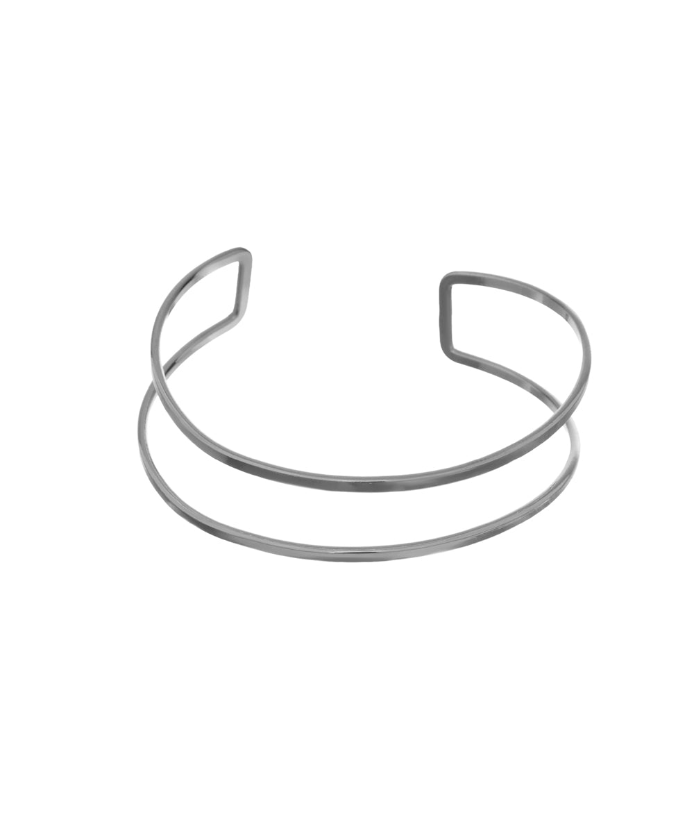 Sleek Minimalist Double Band Open Arm Cuff Design | Stylika