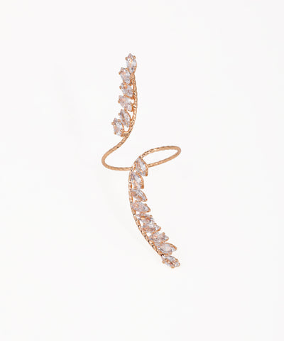 Statement Textured Band Marquise Stone Wrap Ring | Stylika