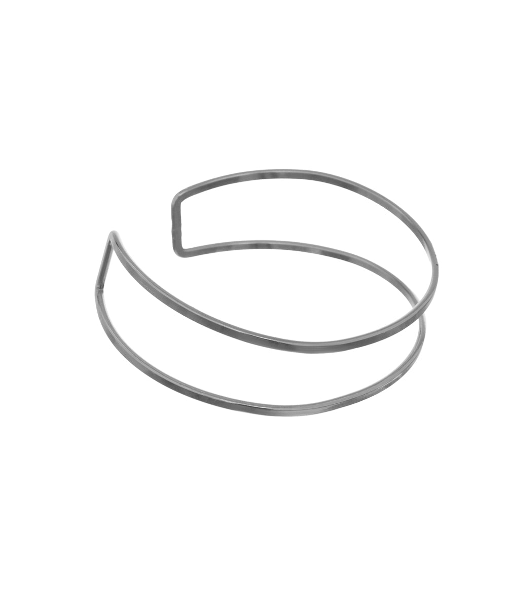 Sleek Minimalist Double Band Open Arm Cuff Design | Stylika
