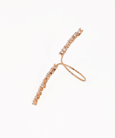 Statement Textured Band Marquise Stone Wrap Ring | Stylika
